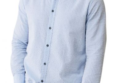 Πουκάμισο Μακρυμάνικο Mexx Striped seersucker shirt LS MF007203541M-Sky Blue Ανδρικό - Mexx - 