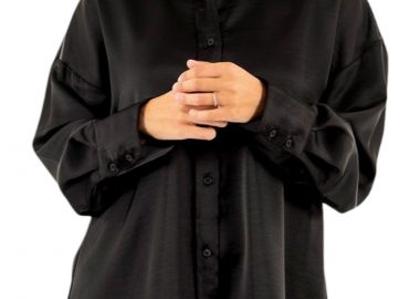 Πουκάμισο Μακρυμάνικο Only Onlmarta Oversize Satin 15303447-Black Γυναικείο - Only - 