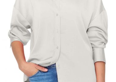 Πουκάμισο Μακρυμάνικο Only Onlmarta Oversize Satin 15303447-Cloud Dancer Γυναικείο - Only - 