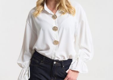 Πουκάμισο Με Χρυσά Διακοσμητικά & Balloon Μανίκια -  - 