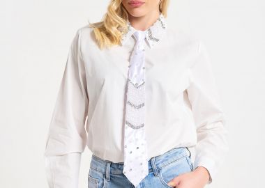 Πουκάμισο Με Διακοσμητική Γραβάτα & Πέρλες -  - 