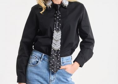 Πουκάμισο Με Διακοσμητική Γραβάτα & Πέρλες -  - 