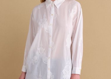 Πουκάμισο με κεντητά λουλούδια - 5206634953353 -  - 