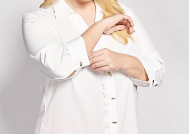 Πουκάμισο με κουμπιά κόσμημα και βολάν -  - 