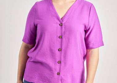 Πουκάμισο με κουμπιά ταρταρούγα όψη λινό -  - 