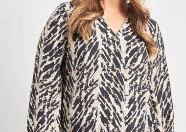 Πουκάμισο με λαιμόκοψη εμπριμέ abstract VERO MODA -  - 