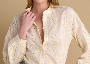 Πουκάμισο με μάο γιακά και κεντήματα - 5206634907585 -  - 