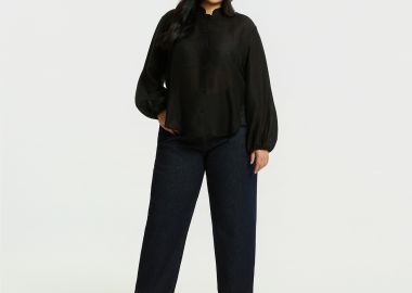 Πουκάμισο με μπαλούν μανίκια και μάο γιακά - MAT FASHION - 