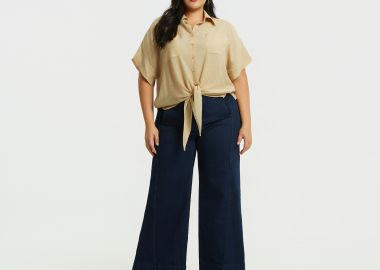 Πουκάμισο με τσέπες και δέσιμο μπροστά - MAT FASHION - 