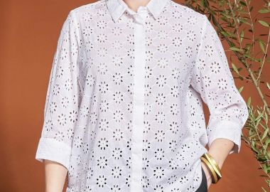 Πουκάμισο μπροντερί βαμβακερό -  - 