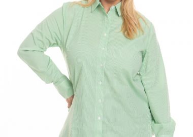 Πουκάμισο ριγέ σε κλασσική γραμμή σε πράσινο χρώμα -  - 