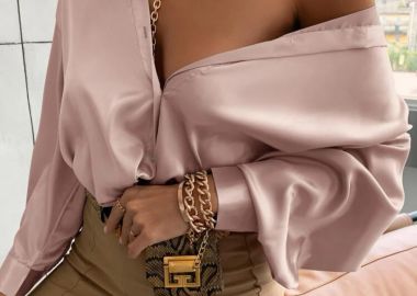 Πουκάμισο Σατέν Ροζ - Amelie's - 