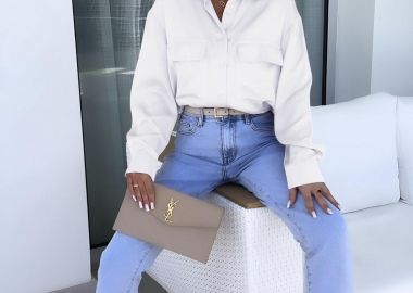 Πουκάμισο Σατινέ Pam Λευκό - Amelie's - 