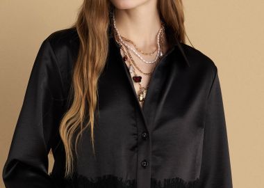 Πουκάμισο τύπου σατέν με δαντέλα - 5206179060042 -  - 