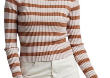 Πουλόβερ 24 Colours Ribbed & Striped 41148b-BROWN Γυναικείο - 24 Colours - 