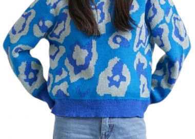 Πουλόβερ 24 Colours With Floral Design 41164b-BLUE Γυναικείο - 24 Colours - 