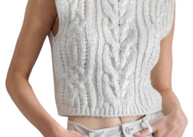 Πουλόβερ DKNY Αμάνικο DJ4R0359-IYS-IVORY-SLVR Γυναικείο - DKNY - 