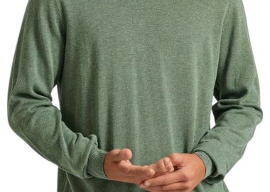 Πουλόβερ Funky Buddha Crew Neck - The Essentials FBM010-001-09-DK GREEN MEL Ανδρικό - Funky Buddha - 