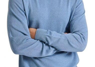Πουλόβερ Funky Buddha Crew Neck - The Essentials FBM010-001-09-STORM BLUE MEL Ανδρικό - Funky Buddha - 