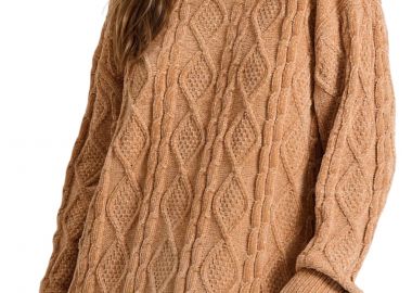 Πουλόβερ Funky Buddha Σενίλ Loose Fit FBL010-113-09-CAMEL Γυναικείο - Funky Buddha - 