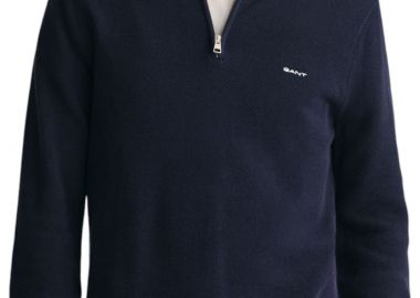 Πουλόβερ Gant Pique Half Zip 8040523-433-EVENING BLUE Ανδρικό - Gant - 