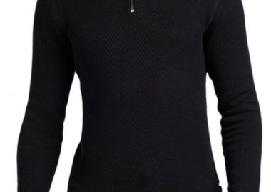 Πουλόβερ Jack & Jones Jprbluchrister Knit Half Zip 12259644-Black Beauty Ανδρικό - Jack & Jones - 