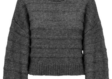 Πουλόβερ Only Celina Life Cropped O-Neck 15294807-Dark Grey Melange Γυναικείο - Only - 