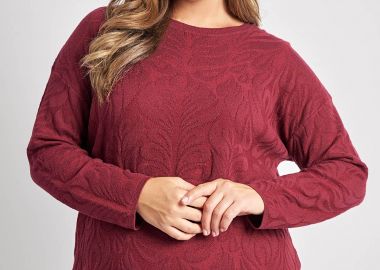 Πουλόβερ ζακάρ με ανάγλυφο σχέδιο λαχούρι -  - 