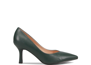 Πράσινη δερμάτινη γόβα - MIGATO - 