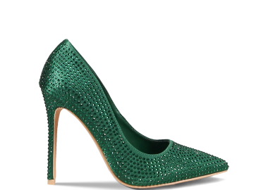 Πράσινη γόβα με στρας - MIGATO - 