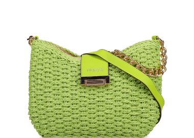 Πράσινη πλεκτή τσάντα ώμου - MIGATO - 
