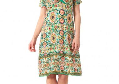 ΠΡΑΣΙΝΟ ΕΘΝΙΚ ΦΟΡΕΜΑ ΜΕ ΚΡΟΥΑΖΕ ΜΠΟΥΣΤΟ - Anna Raxevsky - 