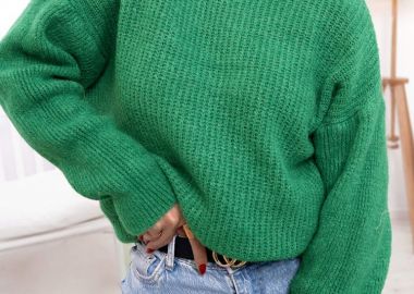 ΠΡΑΣΙΝΟ ΜΑΚΡΥ ΠΛΕΚΤΟ ΖΙΒΑΓΚΟ- CORA - sense-shop - 