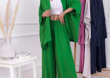 ΠΡΑΣΙΝΟ ΣΕΤ ΠΑΝΤΕΛΟΝΑ ΜΕ ΚΙΜΟΝΟ- LUCREZIA - sense-shop - 