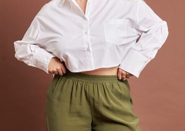 PRBT Cropped πουκάμισο ποπλίνα -  - 