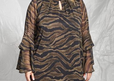 PRBT Φόρεμα σιφόν εμπριμέ zebra print -  - 