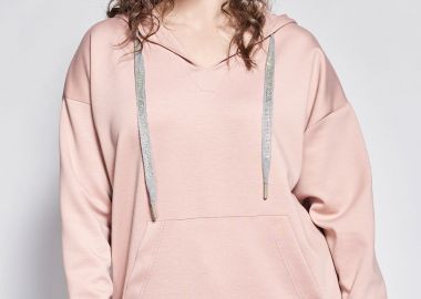 PRBT φούτερ soft touch με κουκούλα και λεπτομέρειες stras -  - 