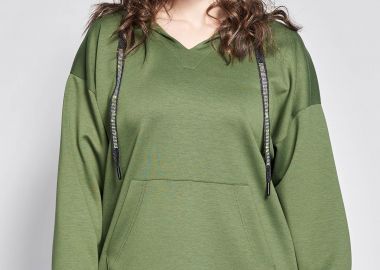 PRBT φούτερ soft touch με κουκούλα και λεπτομέρειες stras -  - 