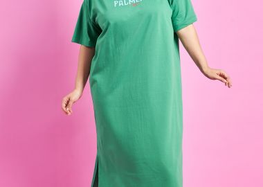 PRBT μάξι φόρεμα T-Shirt βαμβακερό με logo Palmeras -  - 