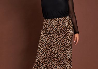 PRBT Mίντι φούστα σατινέ animal print -  - 