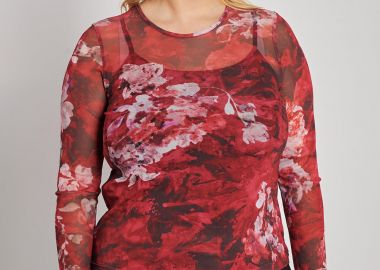 PRBT Μπλούζα ημιδιάφανη εμπριμέ -  - 