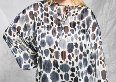 PRBT Μπλούζα σιφόν εμπριμέ με δέσιμο -  - 