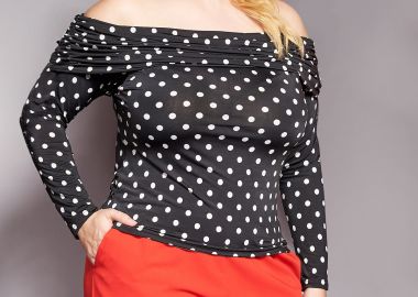 PRBT off-shoulder μπλούζα με πουά σχέδιο -  - 