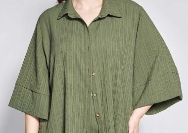 PRBT Oversize Πουκαμίσα από ανάγλυφο ύφασμα -  - 