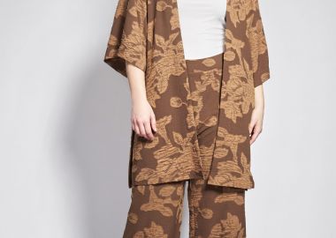 PRBT Παντελόνα Ζακάρ με Φλοράλ Μοτίβο -  - 