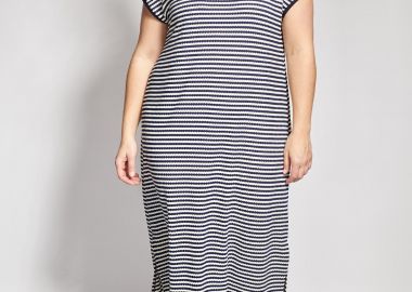 PRBT Πλεκτό Μάξι Ριγέ Φόρεμα Ριπ -  - 