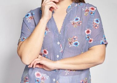 PRBT Ριγέ Πουκάμισο με Floral Μοτίβο και Μάο Γιακά -  - 