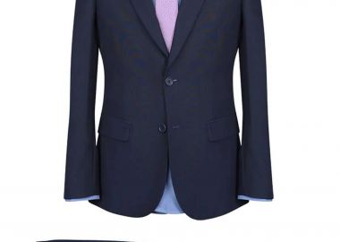 Prince Oliver ανδρικό κοστούμι μονόχρωμο Slim Fit - 12560007 Μπλε Σκούρο - PRINCE OLIVER - 