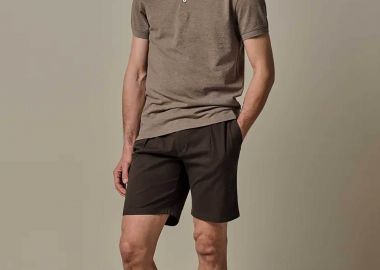 Profuomo ανδρική βερμούδα με ελαστική μέση Relaxed Fit - PPXQ10002A Καφέ - PROFUOMO - 