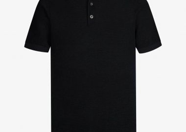 Profuomo ανδρική κοντομάνικη μπλούζα πόλο με waffle pattern Regular Fit - PPXD10028A Σκούρο Μπλε - PROFUOMO - 
